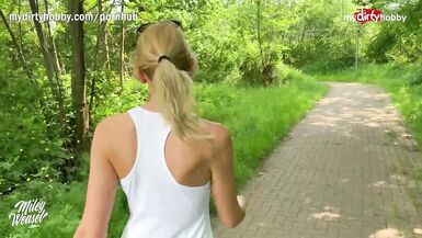 MyDirtyHobby - German blonde MILF outdoor creampie - 5 image