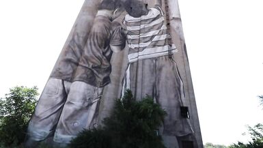 Sucking and fucking in an abandon urban art silo warehouse - public 4k - 1 image