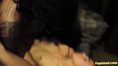 Cute tatted wife in ecstasy with her first BBC - 5 image