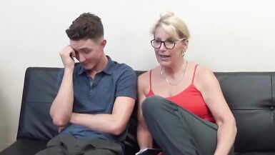 Lonely Mature MOM with Big Tits Seduces and Fucks Teen Boy with Big Dick