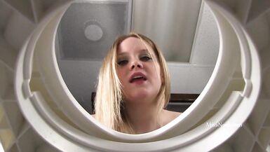 Blonde MILF Noel Knight dominates her toilet slave in kinky solo POV roleplay - 2 image