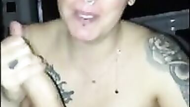 Horny Tattooed MILF Fuck in the Car - 1 image