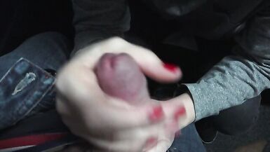 Nervous MILF Payed to Suck Dick in a Train - 1 image