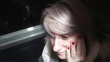 Nervous MILF Payed to Suck Dick in a Train - 2 image