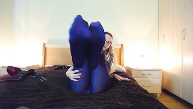Ultra Blue pantyhose seduction from BadAssBitch - 11 image