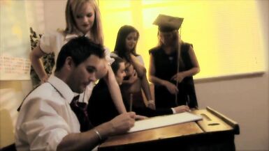 Doting girls gets hammered hardcore in a group sex - 2 image