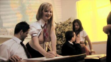 Doting girls gets hammered hardcore in a group sex - 4 image