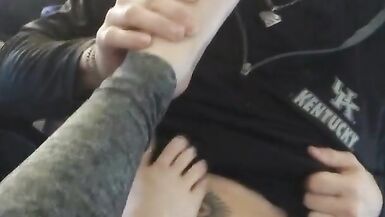 Foot job to rough hard anal before work - 5 image