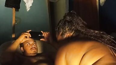 Ebony bbw cougar suck and lick inexperienced dick n ass ride it too cum see must watch good pussy - 8 image
