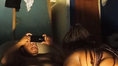 Ebony bbw cougar suck and lick inexperienced dick n ass ride it too cum see must watch good pussy - 9 image