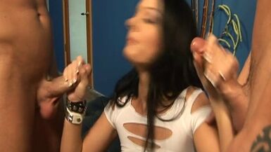 Threesome with our Babysitter - Facial Cumshot - 1 image