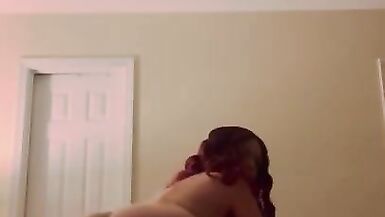Amateur milf stepmom takes adult toy dildo from behind solo anal play - 9 image