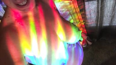 Feverish cougar pussy felt hotter than ever, sensual rainbow dance for you!  - 7 image
