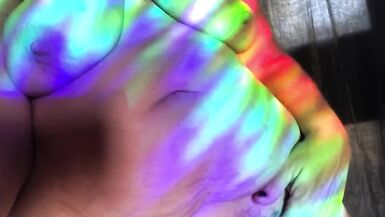 Feverish cougar pussy felt hotter than ever, sensual rainbow dance for you!  - 8 image