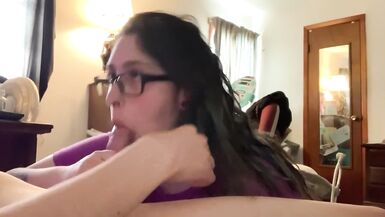 TWO HANDS AND LICKING CUM OFF BALLS BEFORE STEPMOM GETS HOME - 10 image