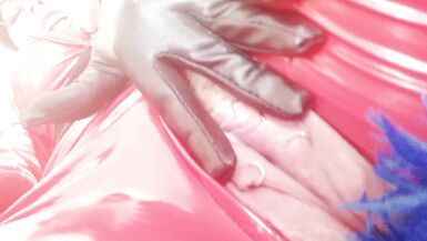 Red PVC Catsuit Vinyl Fetish, FemDom POV Dirty Talk Humiliation - 13 image