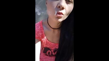 Ciggy in yard public sfw smoking milf