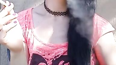 Ciggy in yard public sfw smoking milf - 7 image