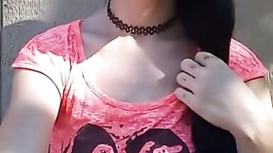 Ciggy in yard public sfw smoking milf - 9 image