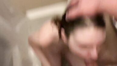 Horny wife sucks cock in shower till I explode in her mouth - 9 image