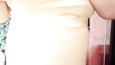Pregnant wife milking her Asian boobs - 4 image
