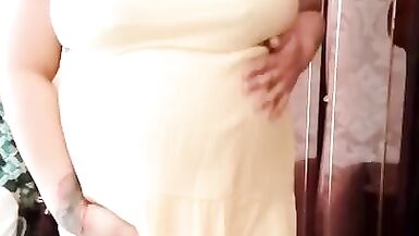 Pregnant wife milking her Asian boobs - 7 image