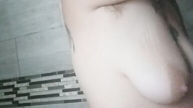 Cumming in the gym shower - 4 image