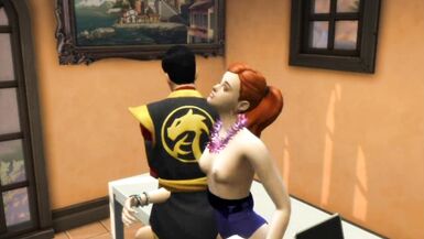 Emma fucks her lover right at the dinner table | the sims 4 sex mod - 3 image