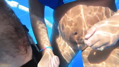 Sexy Joy takes a Creampie in the Pool - 2 image