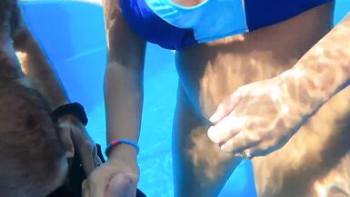 Sexy Joy takes a Creampie in the Pool - 5 image