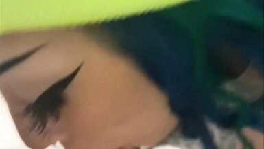 Pregnant emo chick gets cum on her face as reward - 5 image