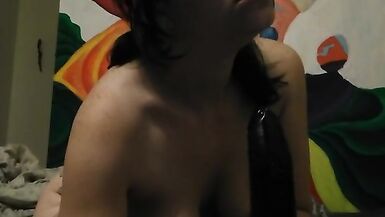 Hispanic milf gags auf BBC dildo - 14 image