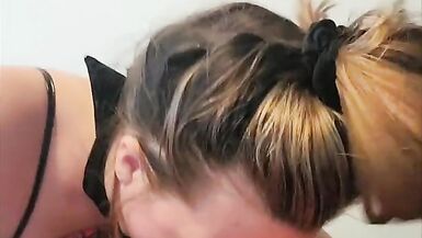 Hotwife sucks coworkers cock and gets huge cumshot - 13 image