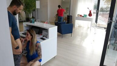 Wet Kelly extreme passionate public fuck at work with a costumer - 12 image