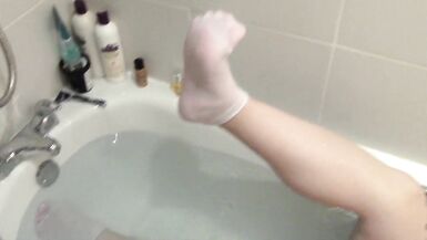 Wet Socks & Belly Rubs In The Bath - BBW Fat Sock Tina Snua - 2 image