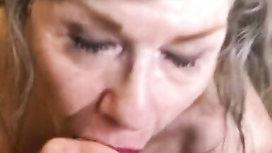 Oral Creampie Mature Sexy Cougar Blue Eye Contact POV Sensual BJ Deepthroat CIM