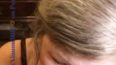 Oral Creampie Mature Sexy Cougar Blue Eye Contact POV Sensual BJ Deepthroat CIM - 7 image