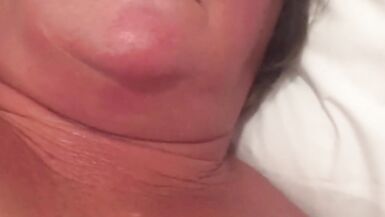 British milf takes a massive cum shot after playing with herself xxx