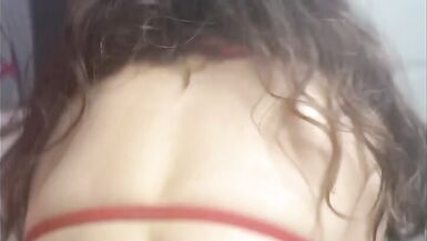 MILF W/ SEXY BIG ASS THROWS IT BACK INTO A BIG COCK THEN SLURPS UP HER MESS - 5 image