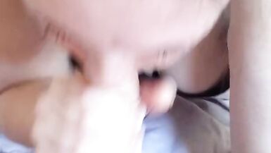 Wife sucks a big dick while the husband is at work and swallows every drop  - 7 image