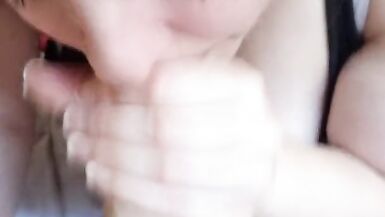 Wife sucks a big dick while the husband is at work and swallows every drop  - 9 image
