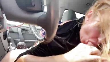 Car Blow Job Naughty Nikkie gives head in a car - 5 image