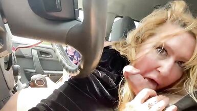 Car Blow Job Naughty Nikkie gives head in a car - 6 image