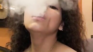 Xoco-Latina Smoking fetish blue dress