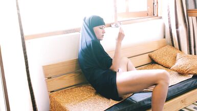 Crazy BBW Arab Hijabed Amateur Girl Loves To Smoke Showing Tight Ass - 15 image