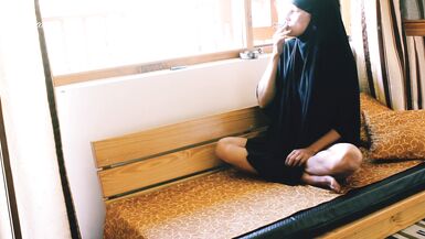 Crazy BBW Arab Hijabed Amateur Girl Loves To Smoke Showing Tight Ass - 2 image