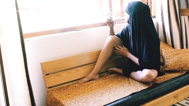 Crazy BBW Arab Hijabed Amateur Girl Loves To Smoke Showing Tight Ass - 3 image