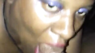 Fuck in school girl real good and And choke on her with a belt while she takes big black dick. - 4 image
