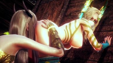 ELF WARRIOR LICKED PUSSY OF THE QUEEN FOREST | 3D Hentai - 1 image