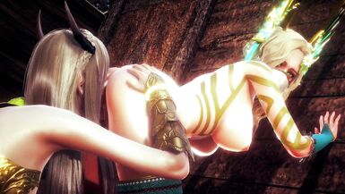 ELF WARRIOR LICKED PUSSY OF THE QUEEN FOREST | 3D Hentai - 2 image